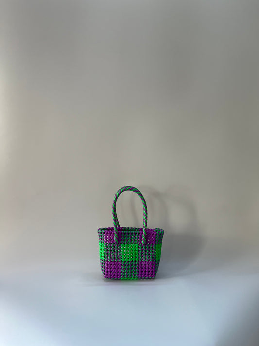 N°2XS - SAC COLORÉ - MINI - vert fluo & violet