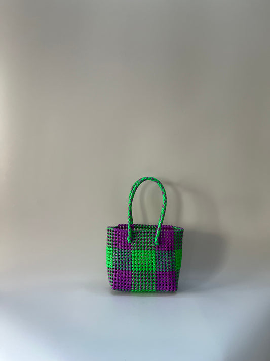 N°2S - SAC COLORÉ - PETIT - violet & rose fluo