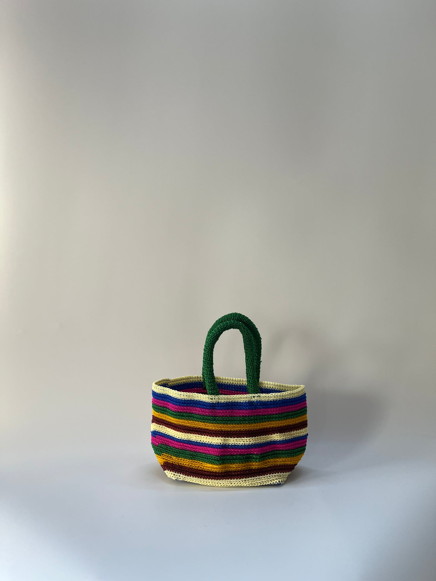 N°4SC - SAC CROCHET STRIE S - PETIT - multicolors