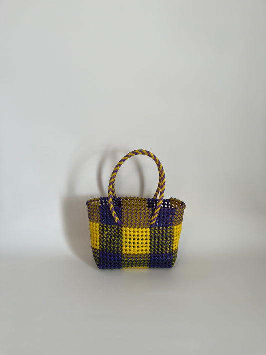 N°67S - SAC COLORÉ - PETIT - jaune & violet foncé