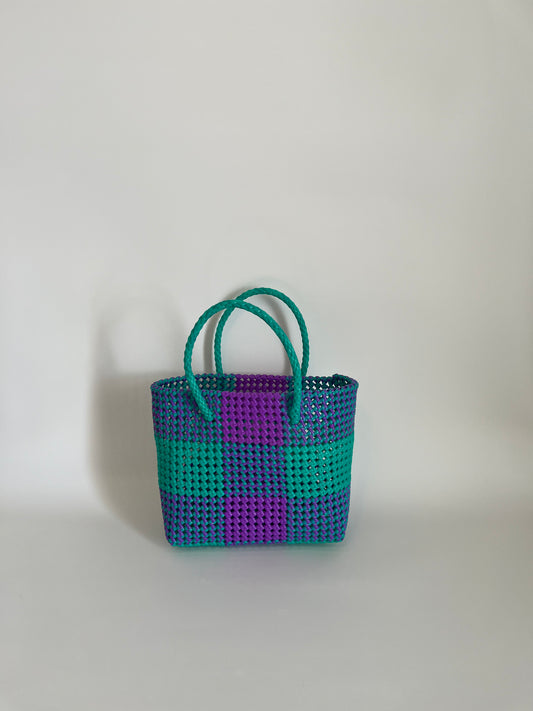 N°3M - SAC COLORÉ - MOYEN - turquoise & violet