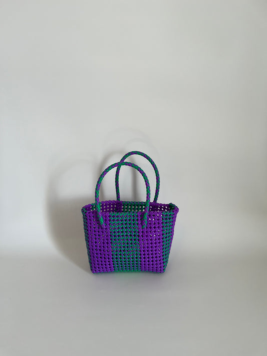 N°1S bis - SAC COLORÉ - PETIT - vert & violet