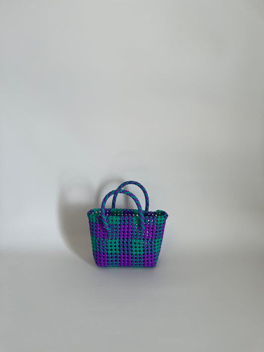 N°3XS - SAC COLORÉ - MINI - turquoise & violet