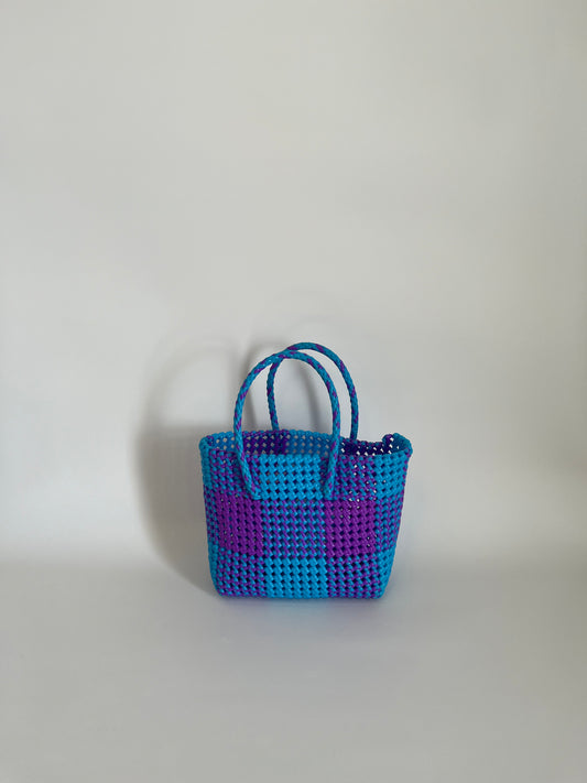 N°4S bis - SAC COLORÉ - PETIT - bleu clair & violet