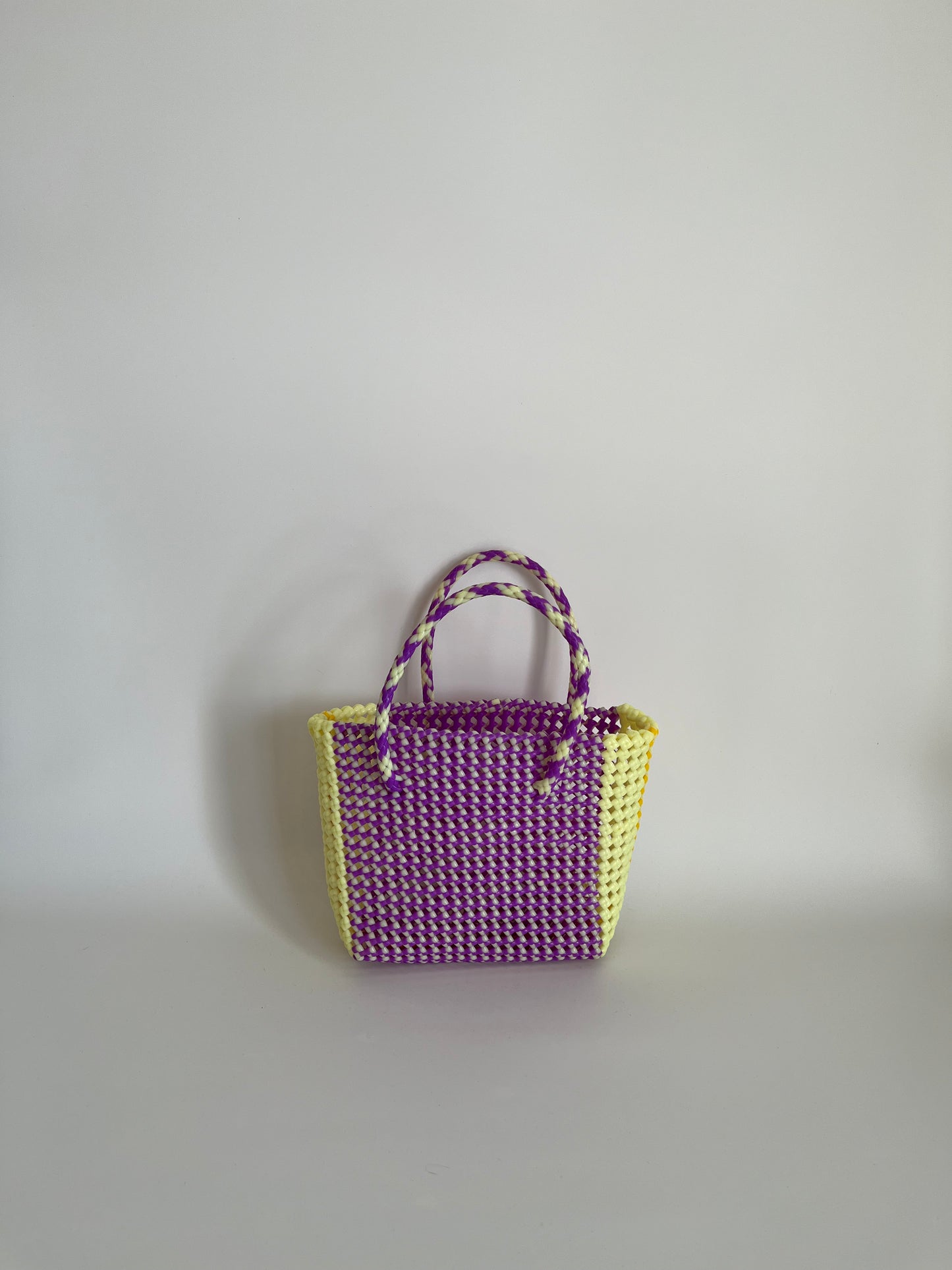 N°68S bis - SAC COLORÉ - PETIT - violet & écru