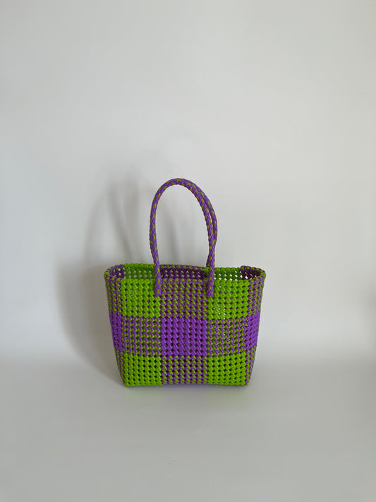 N°6M bis - SAC COLORÉ - MOYEN - vert clair & violet