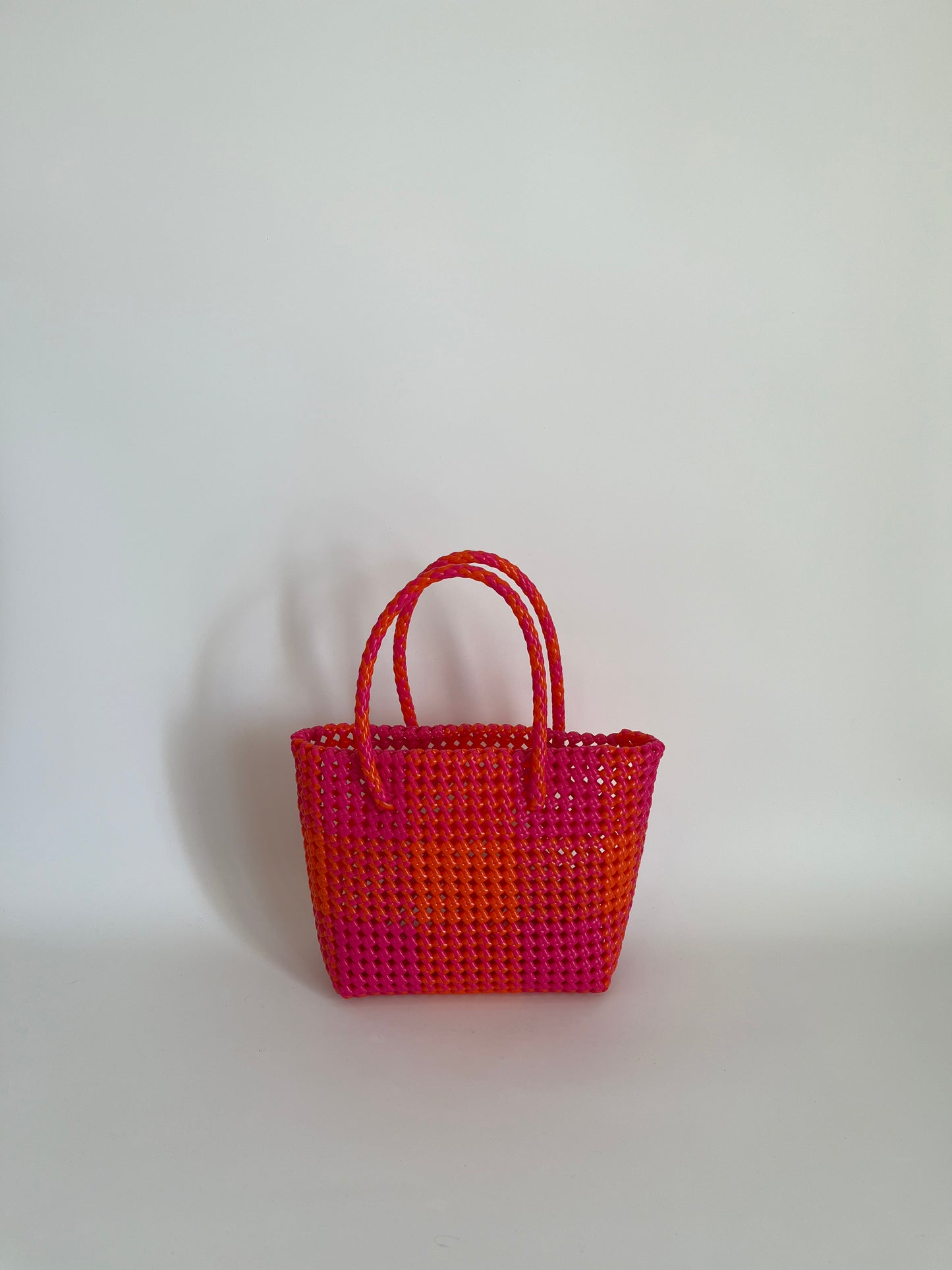 N°11S - SAC COLORÉ - PETIT - rose foncé & rouge clair